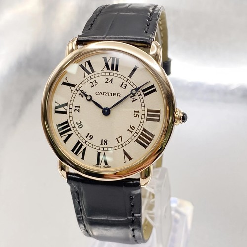 Montre Cartier ronde Louis 36 mm or rose 18 carats cadran argent remontage manuel W6800251 - Photo 2 sur 10