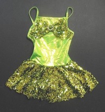 New Lime/Chartreuse Sequin Tap Skirted Leotard Dress Intermediate Child