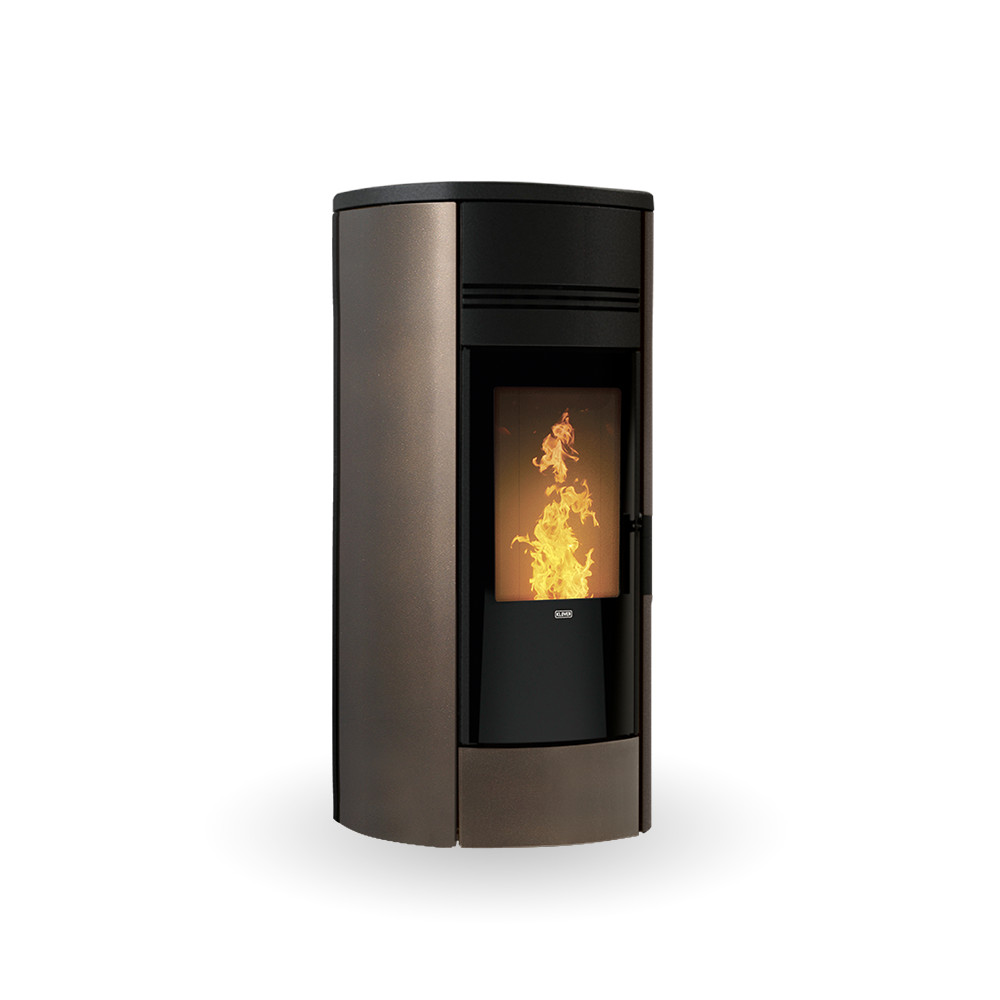 Termostufa A Pellet Hidro 27 kW Estilo 220 Bronce Klover Redonda (PRECIO NEGO...