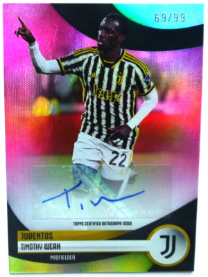 TCS 2534 Topps 2023/24 Juventus Team Set Timothy Weah Autograph Lim. 69/99
