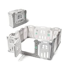 Play22 Foldable Baby Playpen 14 Panel - Kids Safety Activity Play Center - Sa...