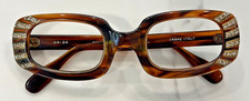 Woman's Brown Vintage Oval Eyewear 44x24 5.25 temple rhinestones Sabrina Italy