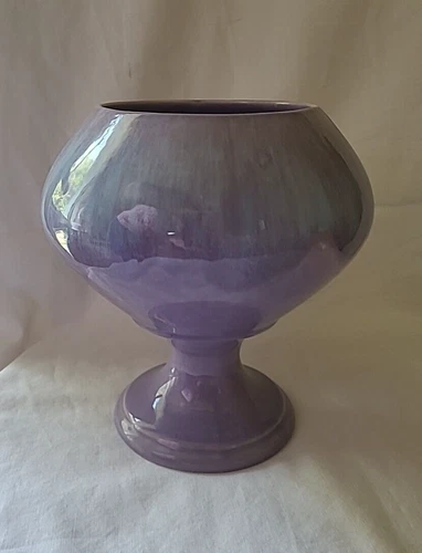 ROYAL HAEGER Pottery #344 Mid-Century MOD 7” Amethyst Drip Pottery Vase Planter