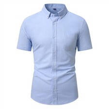 Men's Button Down Shirts Casual Short Sleeve Dress Shirts Summer Beach Shirts