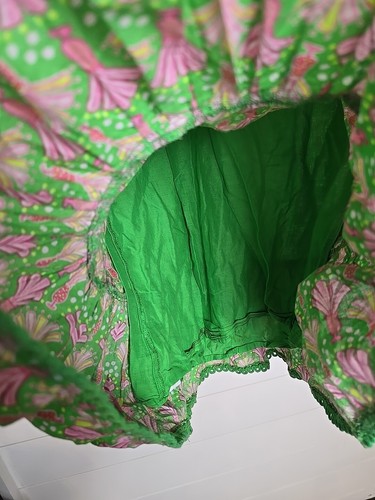 Never Fully Dressed Puff Sleeve Green Pink Print Dress Size US 4 Cottage Core - Picture 10 of 14