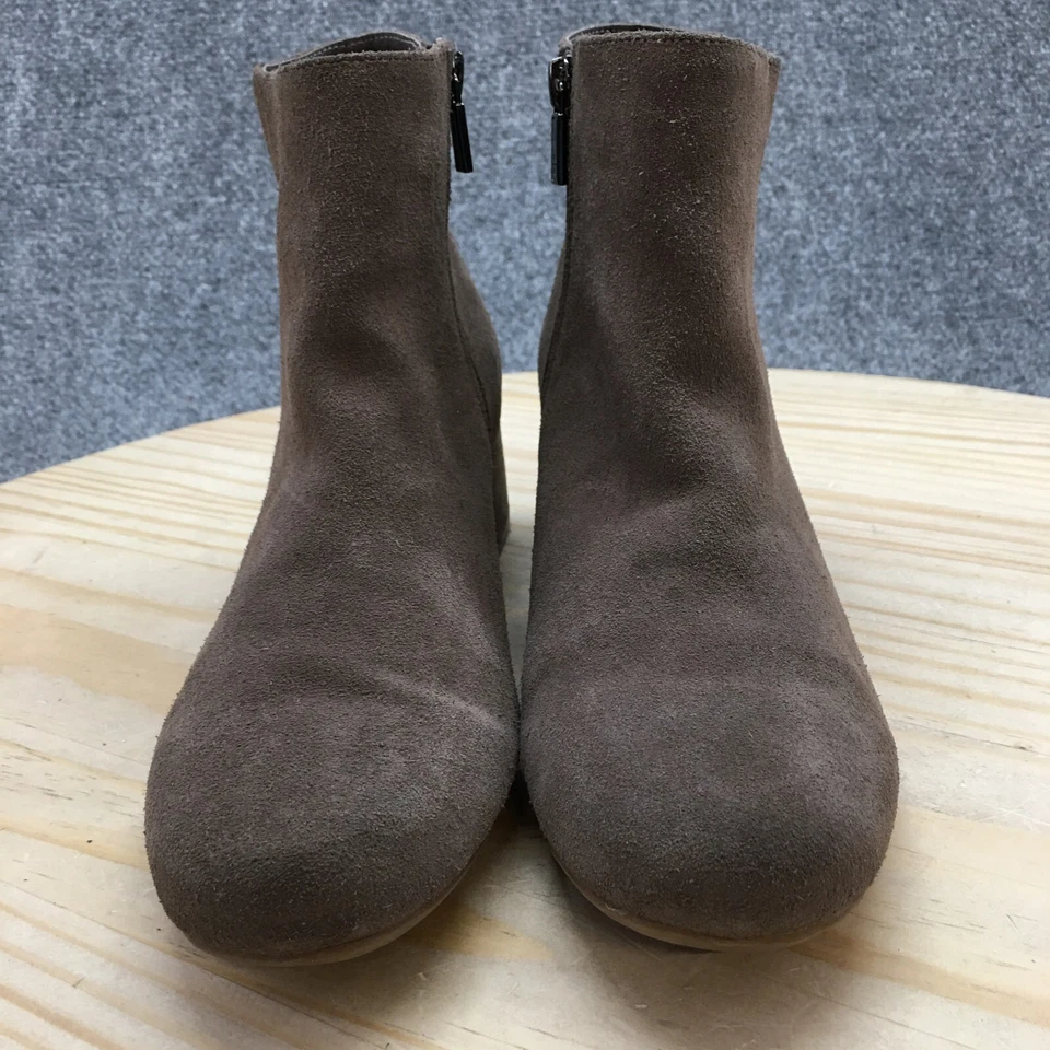 Kenneth Cole Reaction Botas Mujer 8 Paradas de Carretera Cremallera Lateral Tacones Botín Marrón Gamuza Foto 4 de 4