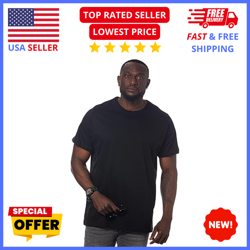 Large Men's T-Shirts ( 10XL) - 100% Cotton Heavyweight Crew Neck