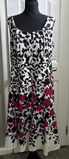 NWT NINE WEST  Jazzberry Floral Fit & Flare Dress Sleeveless Knee Length Sz 14W