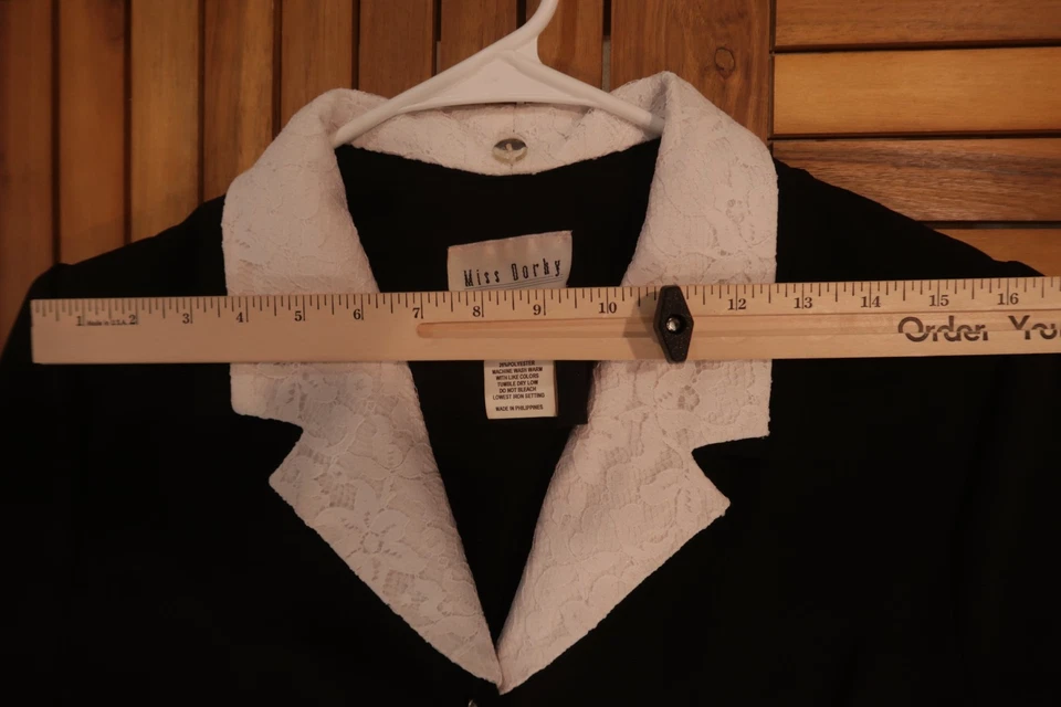 Maxi Vestido Vintage Años 80 Miss Dorby Estilo Gótico Cuello Encaje Marinero Bibliotecario Foto 4 de 4