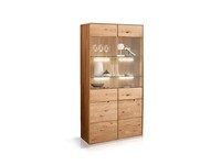 Vitrine Wohnzimmerschrank Glasvitrine Glasschrank Andino II Massivholz Wildeiche