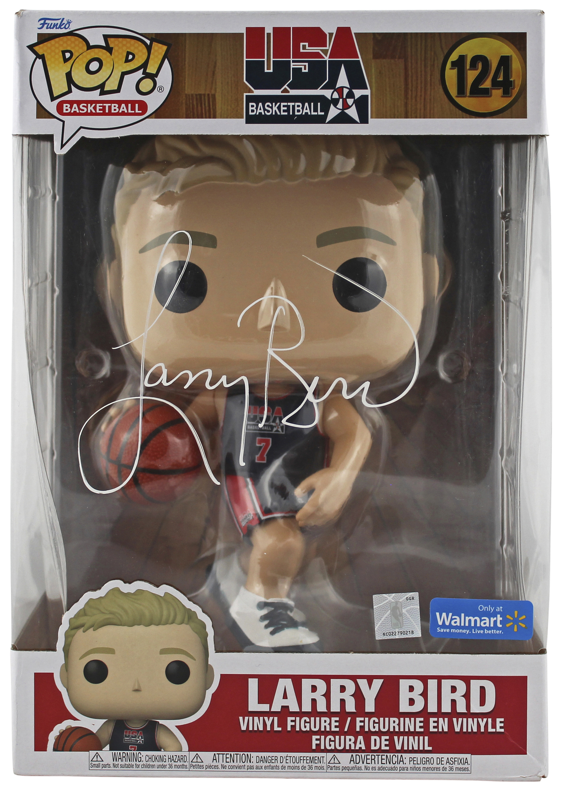 Larry Bird Autographed Signed 10 Inch Usa Basketball #124 Funko Pop Vinyl Figure Beckett Witness 