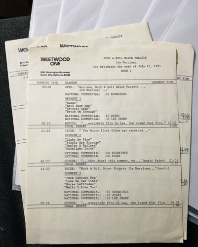 Jim Morrison The Doors Rock Never Forgets Westwood One 5x LP Promo Set Wax = NM! - Picture 2 of 5