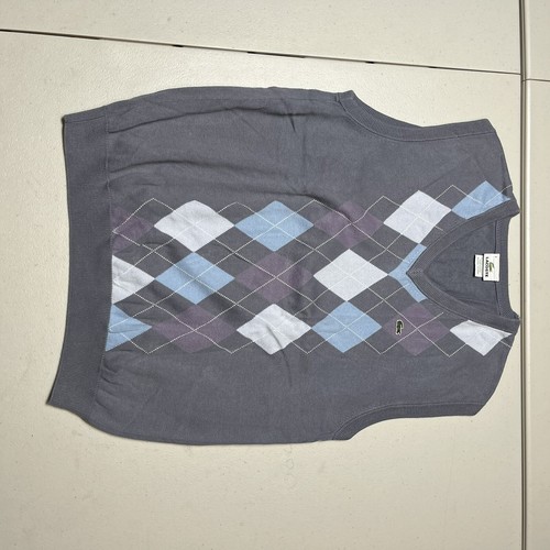 lacoste argyle sweater vest mens 4 