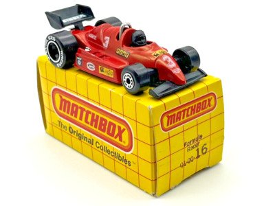 1984 Matchbox MB16 Formula F1 Racer Fiat Pirelli #3 Red Original Collectors Box