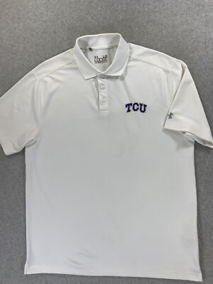 TCU Horned Frogs Under Armour Campus S S Polo Shirt Men s Large White eBay