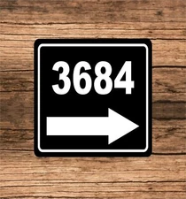 Personalized Home Address Sign Aluminum 8"x8" Custom Number Right Arrow