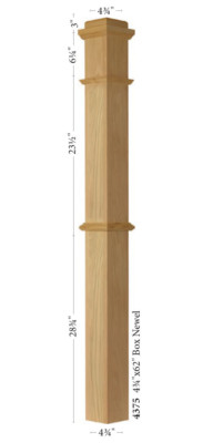 4375 Red Oak Box Newel Post