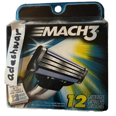 Gillette MACH3 Original Regular Shaver Razor Blade Refill 12 Cartridges
