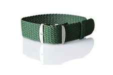 Forest Perlon Braided Woven Watch Strap/Band With Stainless Steel Buckle 20mm
