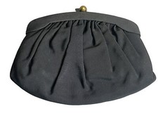 Vtg Black Clutch Purse 6 X 7 Handbag Vintage