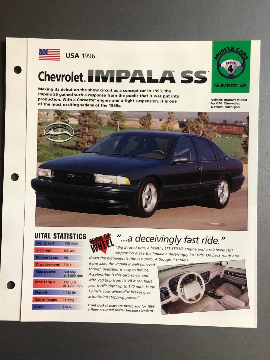 Used 1996 Chevrolet Impala Accessories Spoiler Rear Impala