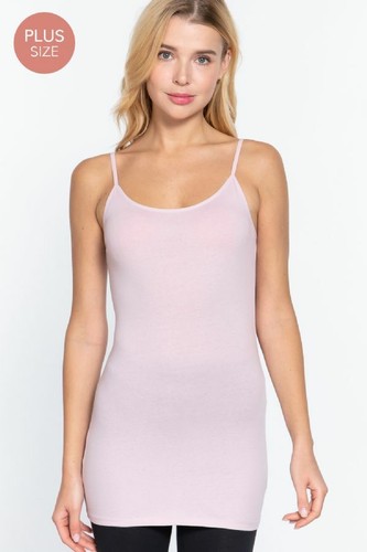 XL 1XL 2XL 3XL Women Tank Top Plus Size Long Cotton Cami Spaghetti Straps No Bra - Picture 187 of 197