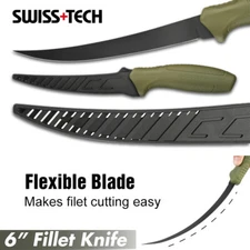 Swiss+Tech 6-in Floating Fishing Fillet Knife for Filleting Boning Blade Sheath