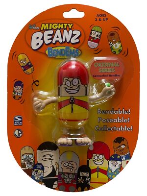 Mighty Beanz BendEms Collectible Cannonball Beanz Original Series Orange Pk