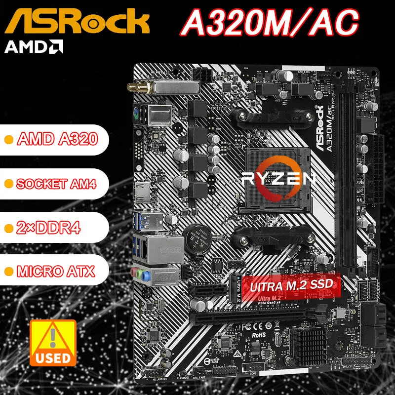 A320m Ac Motherboard Asrock Ab320m Asrock A320M-HDV Socket Am4