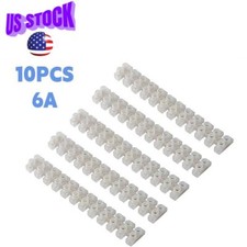 6A 12Position Dual Row Terminals Strip Screw Terminal Barrier Block 10PCS