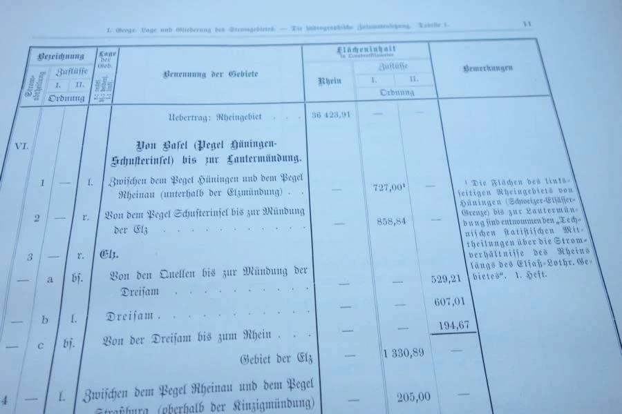 Der Rheinstrom Rhein und seine wichtigsten Nebenflüsse 1889 Grossherzogtum Baden - Bild 4 von 4