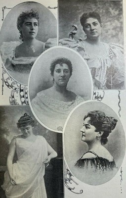 1899 Vintage Magazine Illustration Opera Prima Donnas Brema Rondez Mantelli