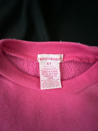 girls 4t teddy boom long sleeve pink cat shirt - Picture 2 of 6