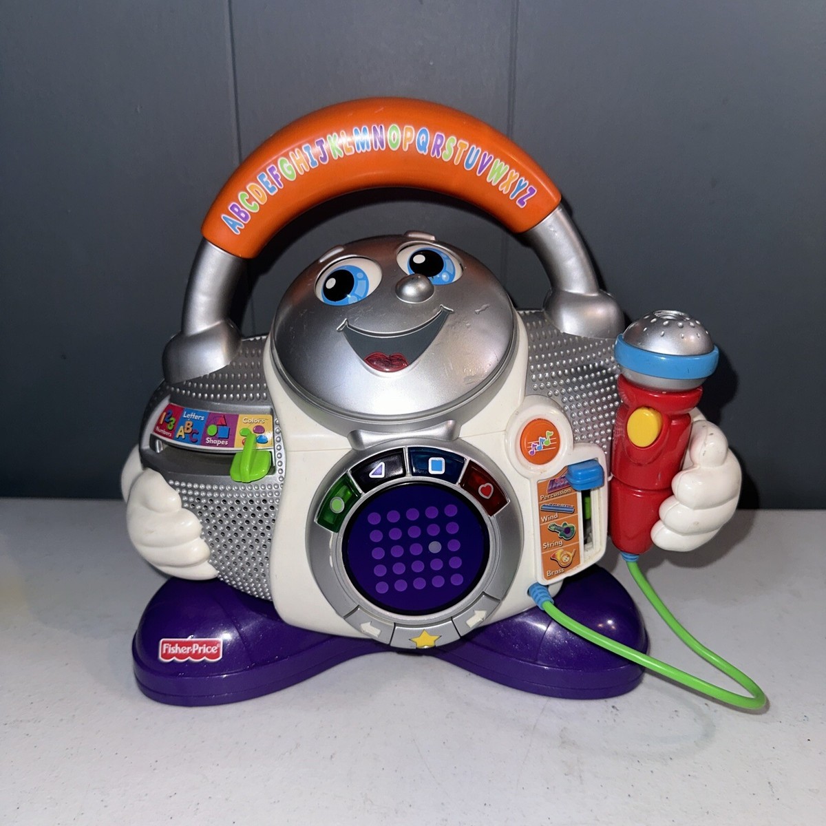 Fisher Price Talking Fun 2 Learn DJ Music Boom Box ABC