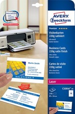 Avery Quick&Clean - Business cards - white - 220 g/m2 - 25 pcs. 250 ) 250 Karten