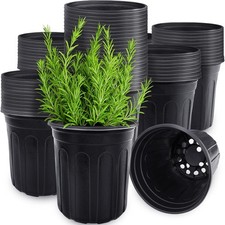 60Pcs 1 Gallon Flexible Nursery Pots Black Soft Plastic Seedling Plant Pots