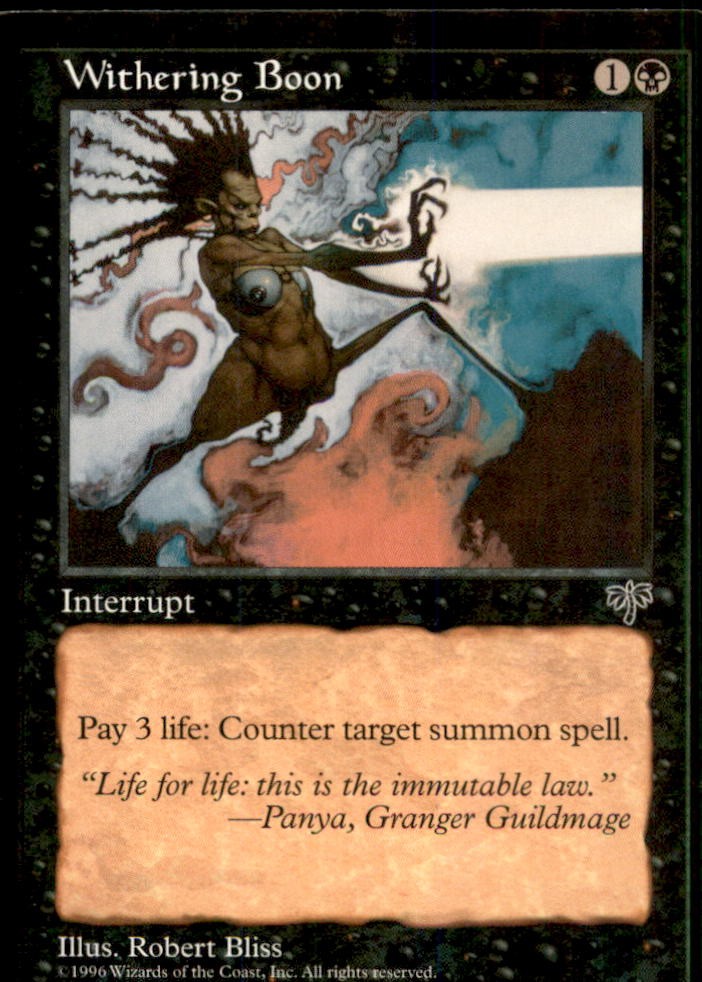 MTG Withering Boon LP Light Play Mirage [5453]