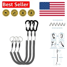 12.1in Safety Coiled Lanyard with Aluminium Clip - Perfect for Camping & Fishing