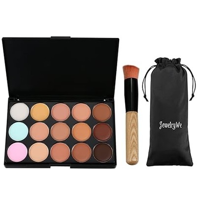 JewelryWe 15 Professional Warm Color Foundation Contour Concealer B071S7XWNV