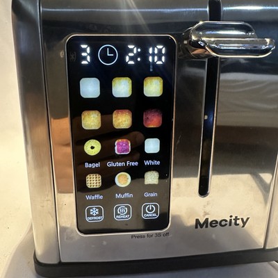Mecity 2 Slice Toaster Touch Screen 1.5'' Wide Slot, Stainless Steel Smart Bread 