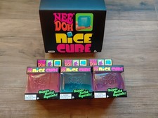 SET OF 3 Nee Doh Nice Cube - Super Solid Squish - Pink, Blue and Purple 3 Total
