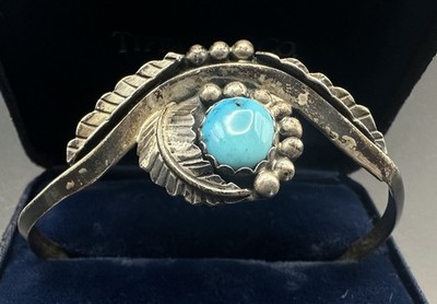Indianer Armspange Silber Türkis Navajo Native American Vintage Armreif
