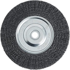 72747 Wire Bench Wheel Brush, Fine Crimped with 1/2-Inch and 5/8-Inch Ar