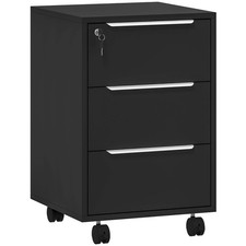 Image of Three-Drawer Locking Filing Cabinet - Black