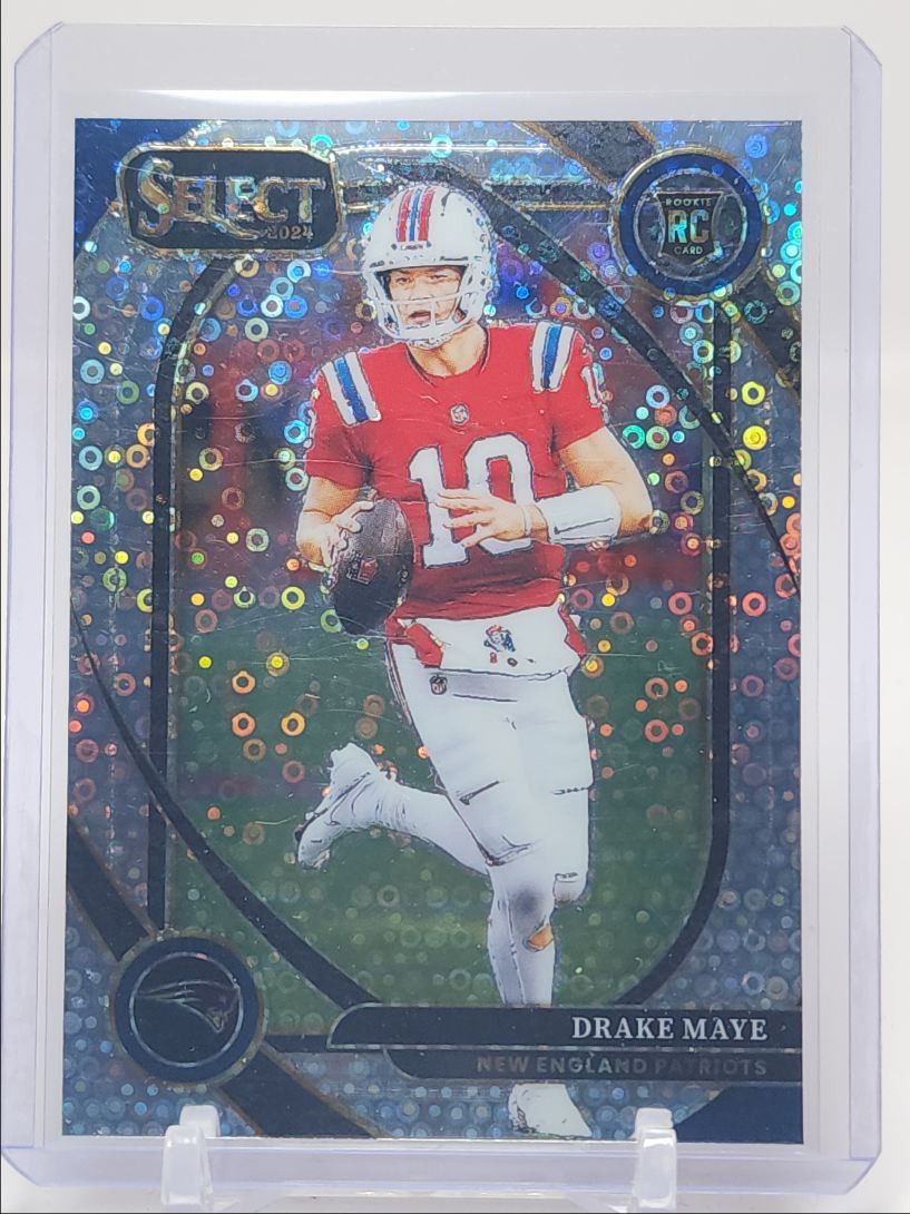 DRAKE MAYE 2024 SELECT CLUB LEVEL ROOKIE DISCO PRIZM PATRIOTS RC Q4561