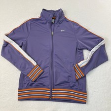 Nike Track Jacket Girls XL Purple Orange White Stripes Full Zip