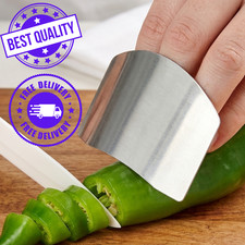 Kitchen Finger Protector Safe Stainless Steel Guard Slice Knife Hand Cut Tool UK