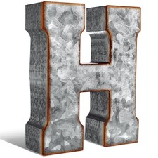 12" Metal Letter Wall Decor Large Galvanized Letter 3D Signs Shelf Decoration...