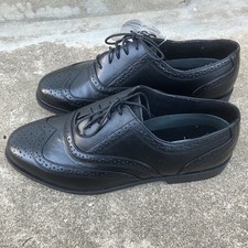 New Men  s size 10.5 Deer Stags Dress Shoes Brogue Oxford Wingtips Black Leather