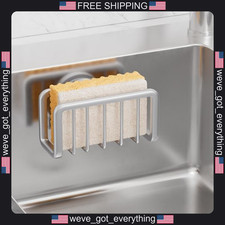 Kitchen Sink Sponge Holder with Strong Suction and Rustproof Aluminum